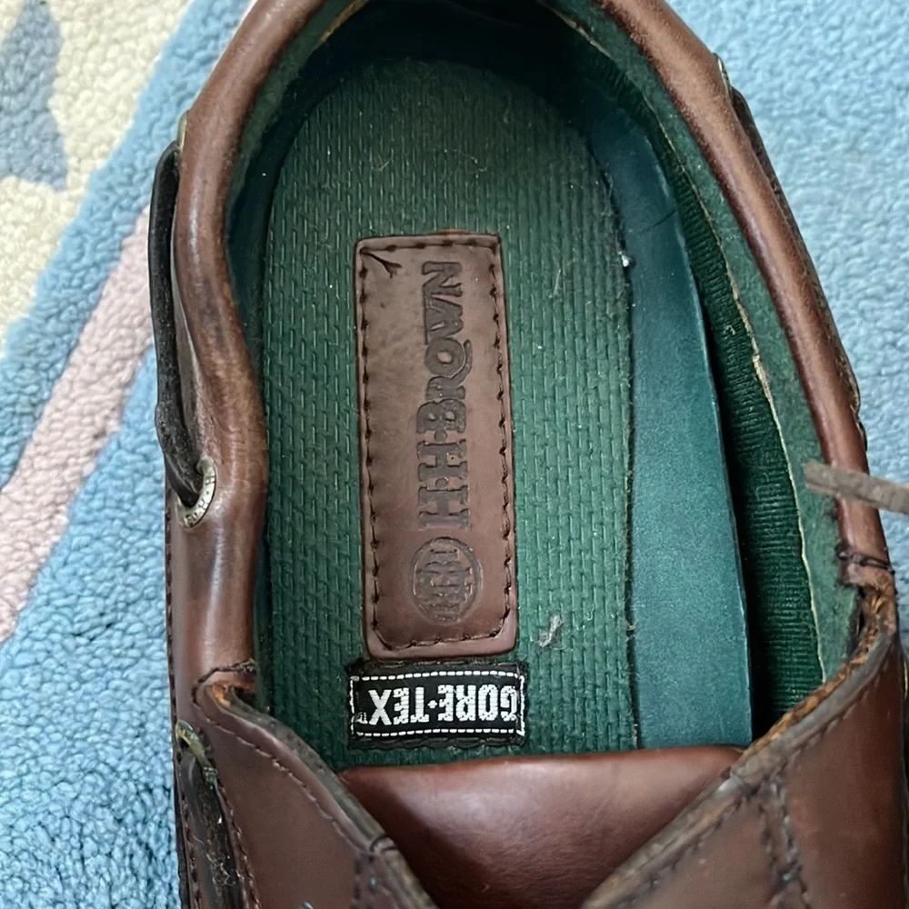 NWOB! Men’s HHB Brown All leather waterproof docksiders. Size 11.5 Narrow Brown